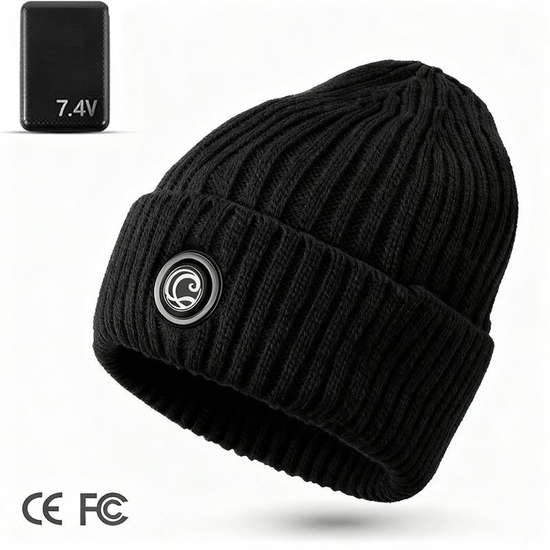 Winter Outdoor Heated Hat with 3 Temperature Settings, Quick Heating, Suitable for Outdoor Hiking, Skiing, Dog Walking, Commuting, and Outdoor Work in Cold Weather. Portable Knitted Hat, Unisex, Suitable for All Head Sizes.