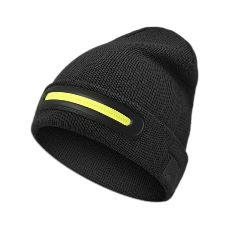 Bluetooth LED Woolen Hat – USB Rechargeable Unisex Winter Hat with Lights for Men, Women & Teens, Perfect Christmas & Birthday Gift, Stocking Stuffer – Black Usb-C Fast Charging