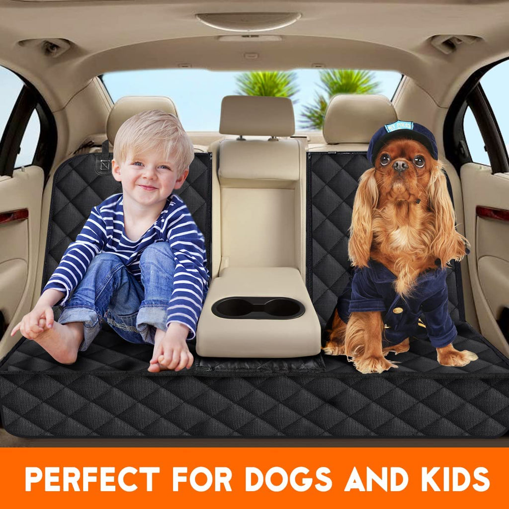 Ultimate Waterproof Dog Car Seat Cover - Non-Slip Back Seat Protector for Pets, Perfect for Cars, Trucks, and SUVs - Stylish Black Design