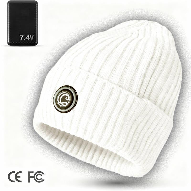 Winter Outdoor Heated Hat with 3 Temperature Settings, Quick Heating, Suitable for Outdoor Hiking, Skiing, Dog Walking, Commuting, and Outdoor Work in Cold Weather. Portable Knitted Hat, Unisex, Suitable for All Head Sizes.