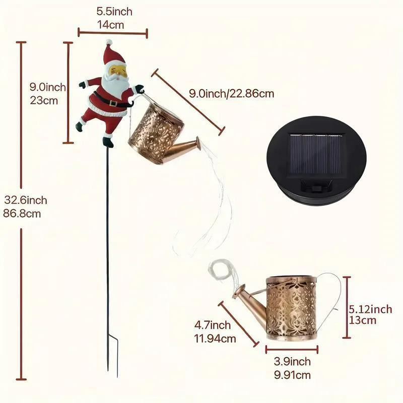 Christmas Solar Kettle Lights Garden Lawn Decorative Santa Kettle Ground Lamp Eco-Friendly Festive Design Solar Night Lights for Outdoor Garden Decor Unisex