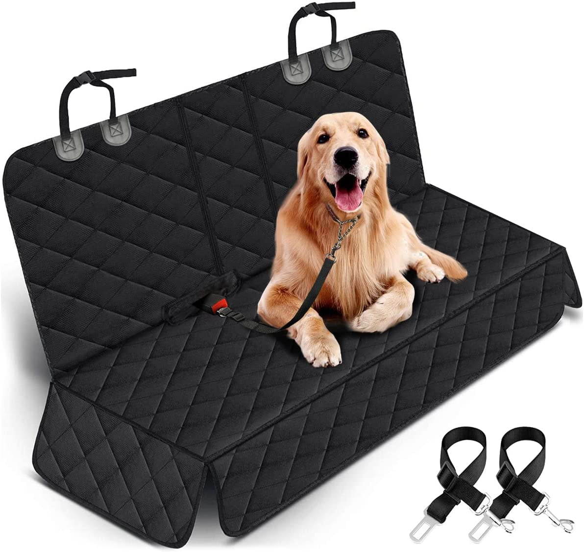 Ultimate Waterproof Dog Car Seat Cover - Non-Slip Back Seat Protector for Pets, Perfect for Cars, Trucks, and SUVs - Stylish Black Design
