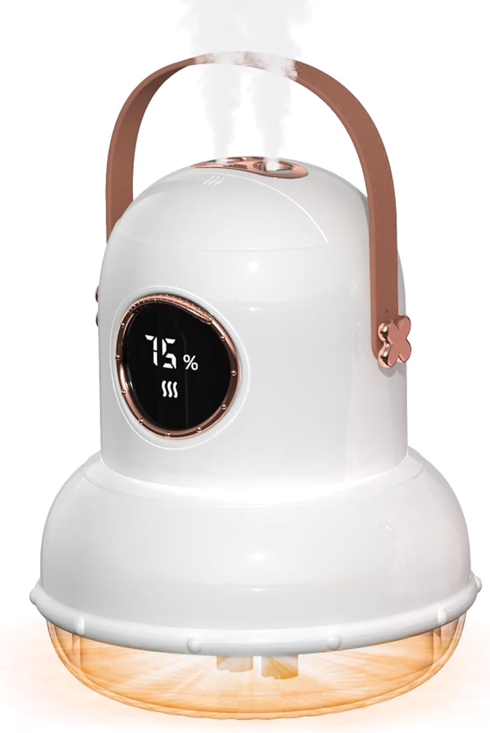 Cool Mist Humidifier with Night Light,Portable Mini Air Humidifier with LED Screen,Ultra-Quiet Wireless Humidifier Three Spray Modes for Baby Kids Bedroom Home Office Car Desk (White)