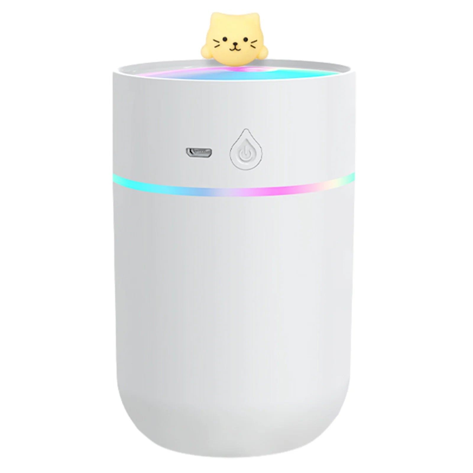 Portable Desk Humidifier, Mini Cool Mist Humidifier, Humidifier for Home Bedroom Office, Plants, Colorful Night Functionwhite