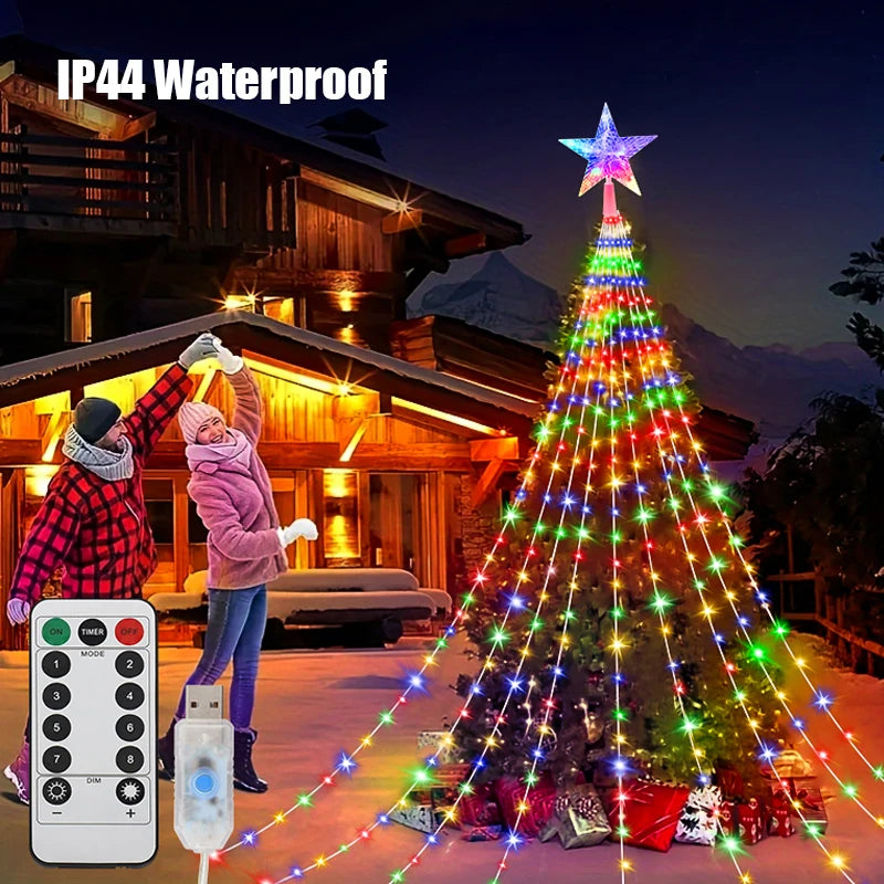 Illuminate Your Holidays: Waterproof LED Christmas Tree Fairy Lights with 8 Modes for Indoor and Outdoor Festivities