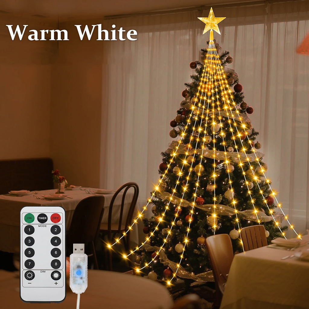 Illuminate Your Holidays: Waterproof LED Christmas Tree Fairy Lights with 8 Modes for Indoor and Outdoor Festivities