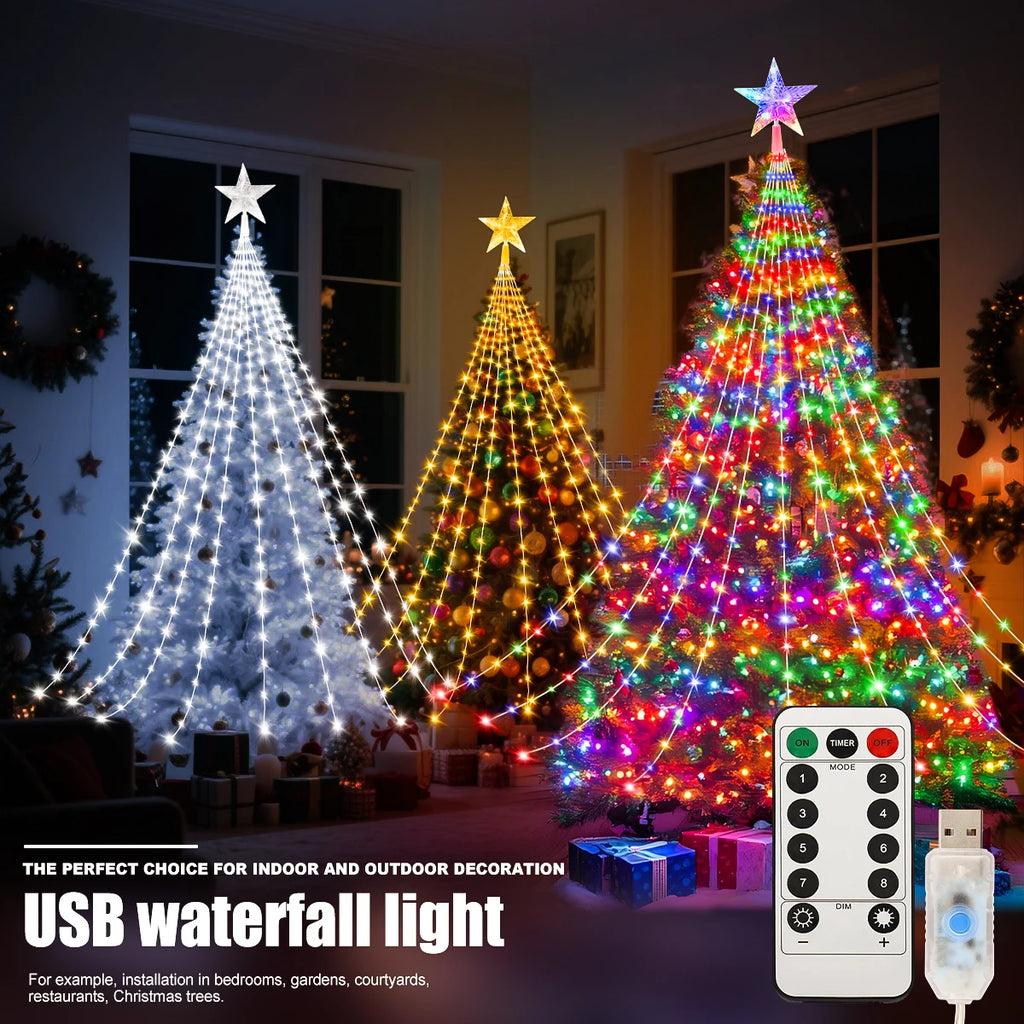Illuminate Your Holidays: Waterproof LED Christmas Tree Fairy Lights with 8 Modes for Indoor and Outdoor Festivities