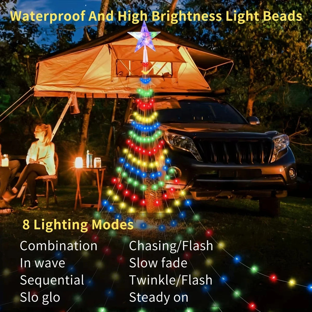 Illuminate Your Holidays: Waterproof LED Christmas Tree Fairy Lights with 8 Modes for Indoor and Outdoor Festivities