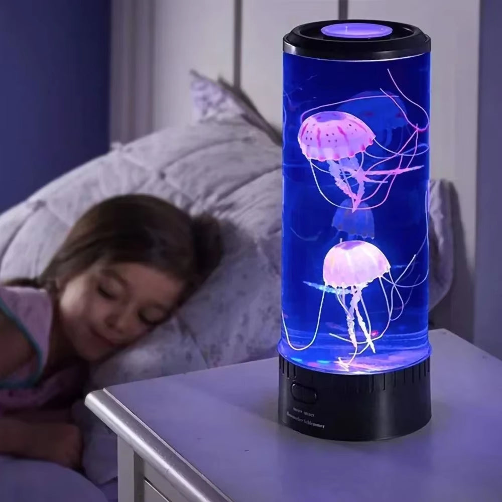 Night Light Home Bedroom Decor Boys Girls Children'S Birthday Gifts Color Changing Jellyfish Lamp Usb/Battery Powered Table