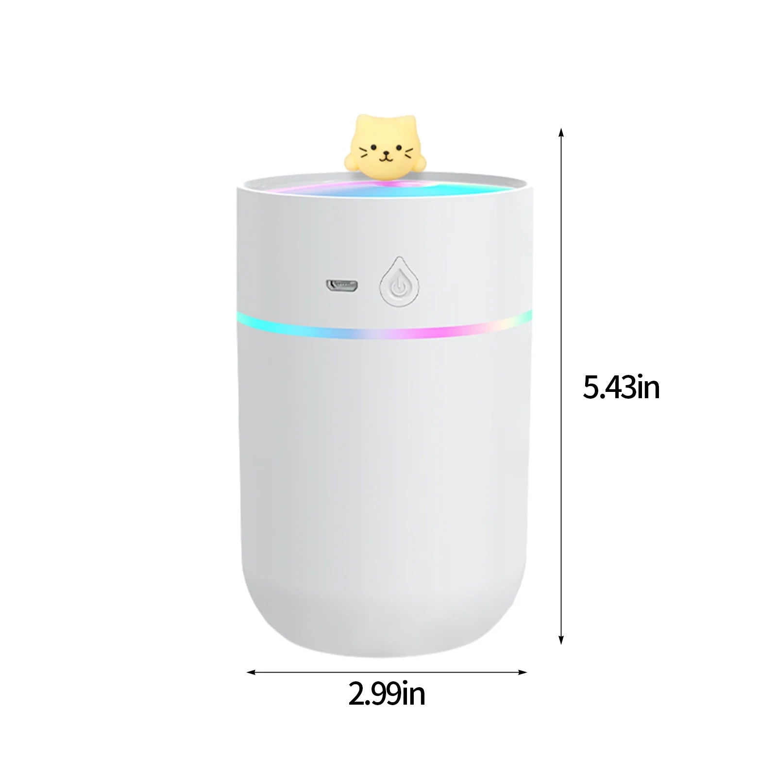Portable Desk Humidifier, Mini Cool Mist Humidifier, Humidifier for Home Bedroom Office, Plants, Colorful Night Functionwhite