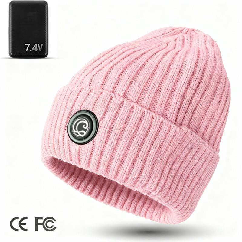 Winter Outdoor Heated Hat with 3 Temperature Settings, Quick Heating, Suitable for Outdoor Hiking, Skiing, Dog Walking, Commuting, and Outdoor Work in Cold Weather. Portable Knitted Hat, Unisex, Suitable for All Head Sizes.