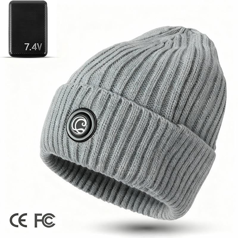 Winter Outdoor Heated Hat with 3 Temperature Settings, Quick Heating, Suitable for Outdoor Hiking, Skiing, Dog Walking, Commuting, and Outdoor Work in Cold Weather. Portable Knitted Hat, Unisex, Suitable for All Head Sizes.